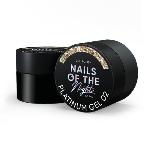 NAILSOFTHENIGHT Platinum gel - esmalte en gel 02 — esmalte en gel dorado con una densa capa metálica para uñas, , 12 ml
