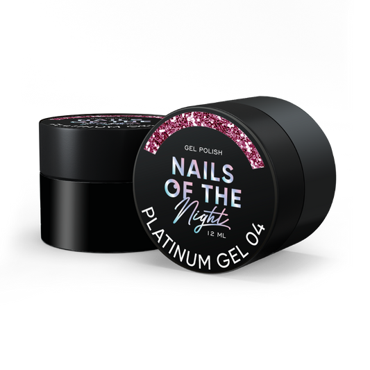 NAILSOFTHENIGHT Platinum gel - esmalte en gel 04 — esmalte en gel rosa con una densa capa metálica para uñas, 12 ml