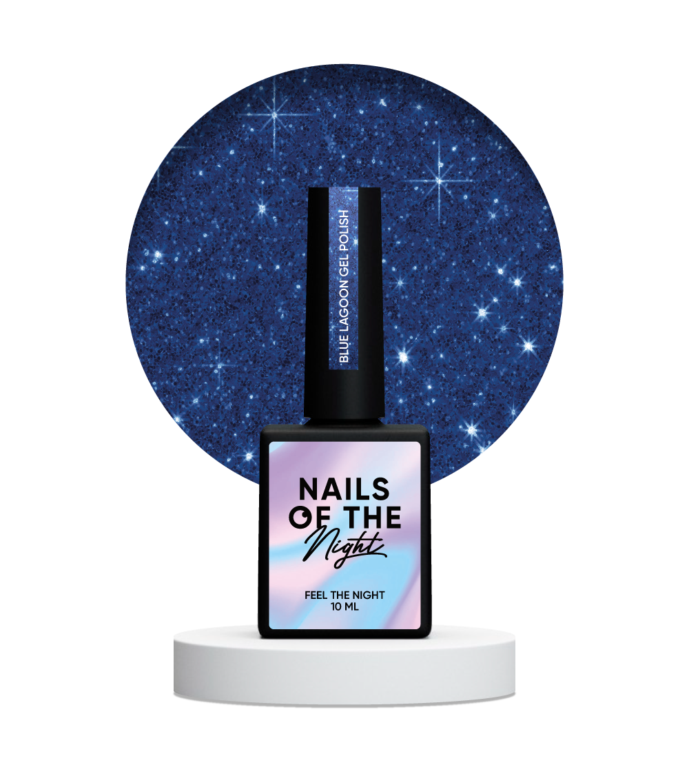 NAILSOFTHENIGHT Esmalte en gel Blue Lagoon — esmalte en gel reflectante azul para uñas, 10 ml