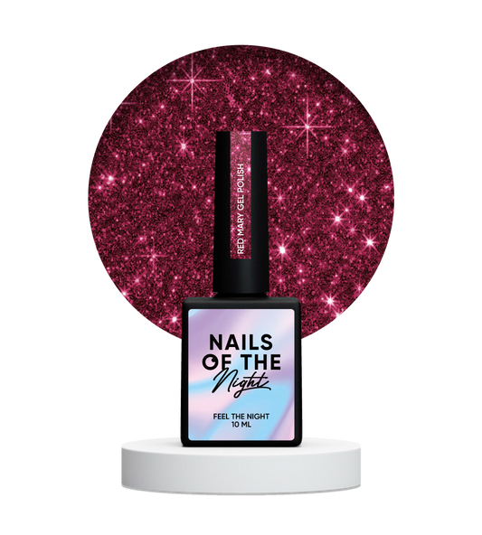 NAILSOFTHENIGHT Esmalte en gel Red Mary — esmalte en gel reflectante rojo para uñas, 10 ml
