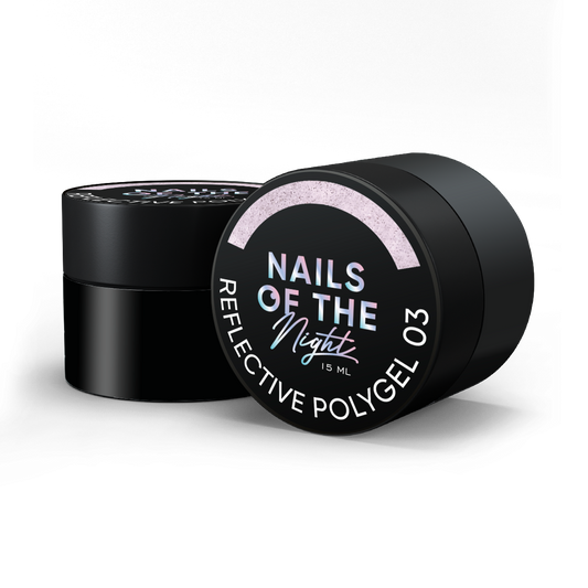 NAILSOFTHENIGHT Polygel reflectante 03 — poligel reflectante líquido melocotón de nueva fórmula para uñas, 15 ml