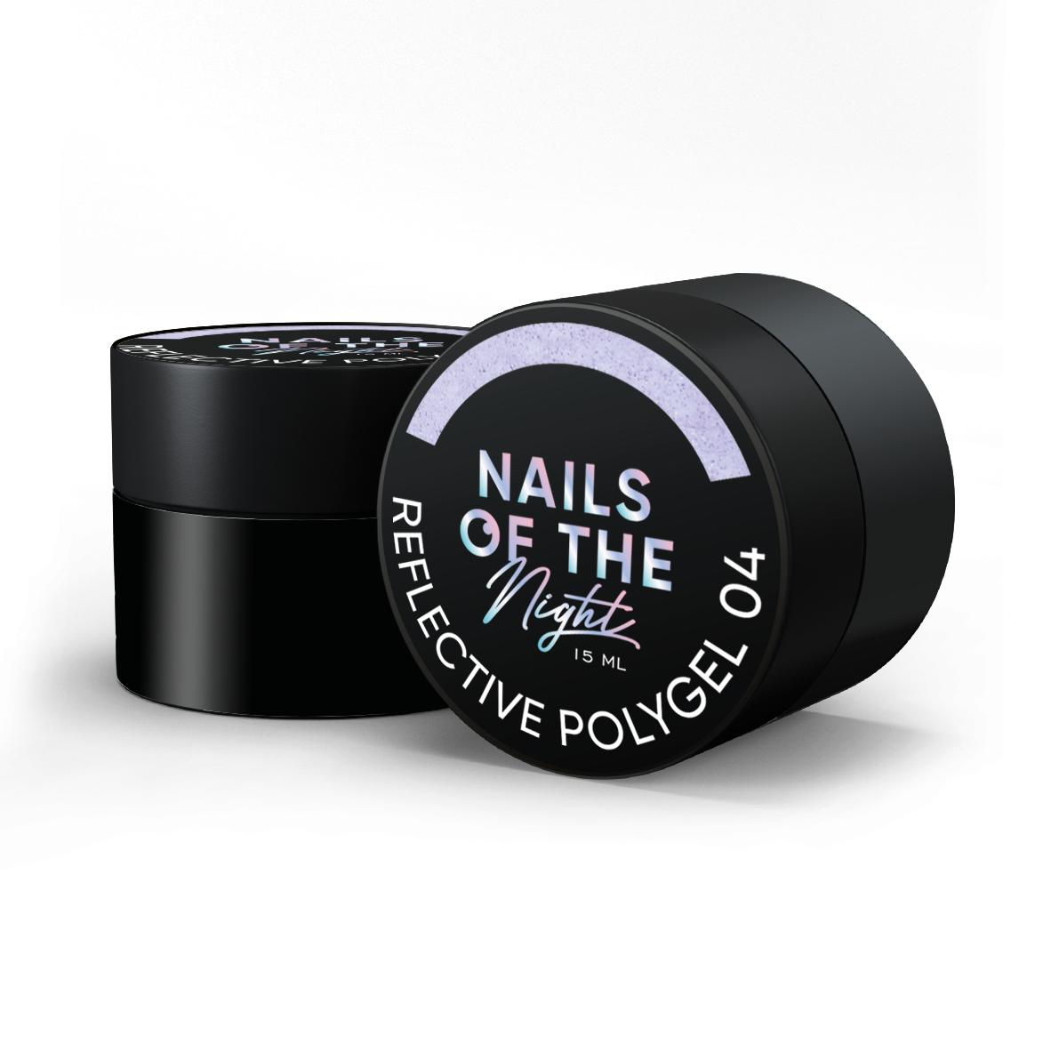 NAILSOFTHENIGHT Polygel reflectante 04 — Polygel reflectante líquido violeta de nueva fórmula para uñas, 15 ml