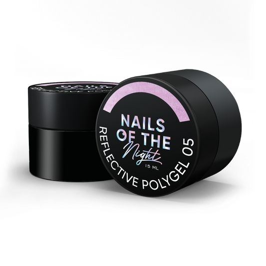 NAILSOFTHENIGHT Polygel reflectante 05 — Polygel reflectante líquido rosa de nueva fórmula para uñas, 15 ml
