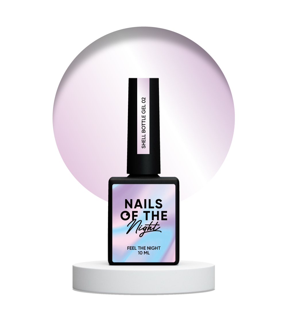 NAILSOFTHENIGHT Shell botella gel 02 — gel líquido ultra fuerte en botella con función autonivelante y efecto perla para uñas, 10 ml