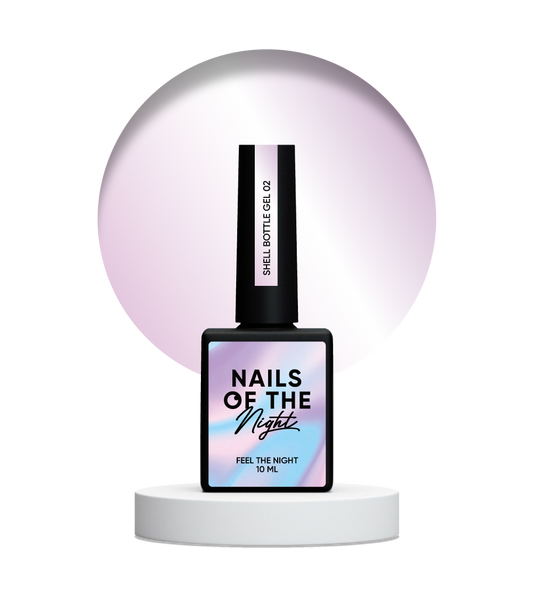 NAILSOFTHENIGHT Shell botella gel 02 — gel líquido ultra fuerte en botella con función autonivelante y efecto perla para uñas, 10 ml