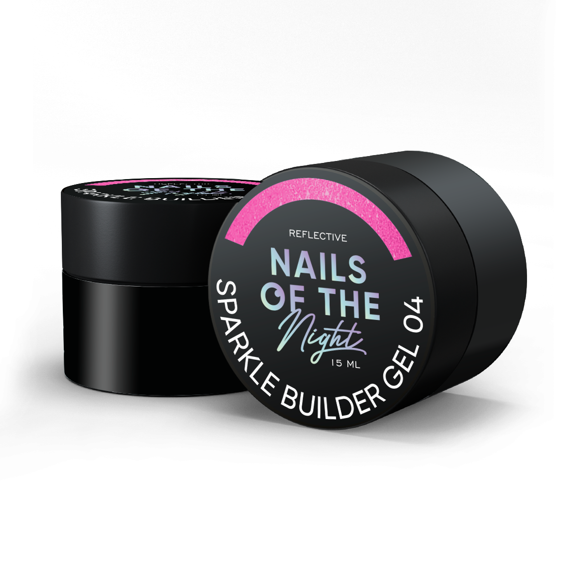 NAILSOFTHENIGHT Sparkle builder gel 04 — gel de construcción reflectante rosa, 15 ml