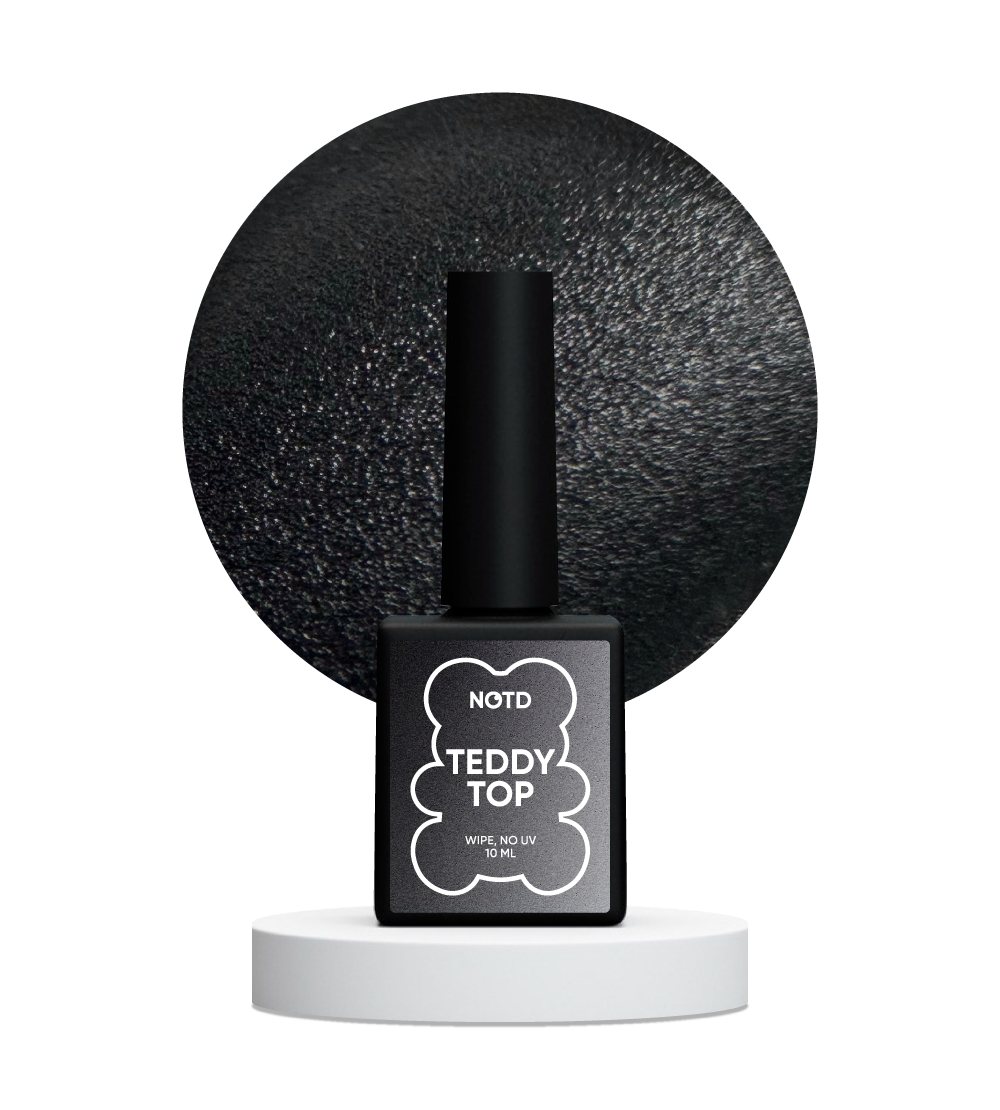 NAILSOFTHEDAY Toallita Teddy top: top de felpa mate con una capa pegajosa, nueva fórmula, sin filtros UV, 10 ml