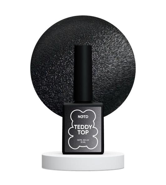 NAILSOFTHEDAY Toallita Teddy top: top de felpa mate con una capa pegajosa, nueva fórmula, sin filtros UV, 10 ml