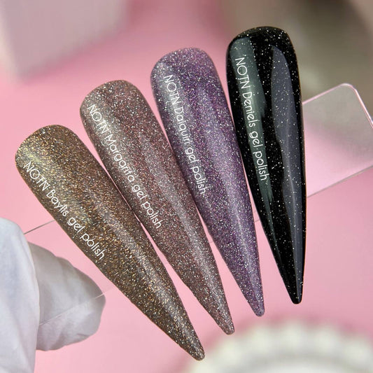 NAILSOFTHENIGHT Esmalte en gel Baylis — esmalte en gel reflectante dorado para uñas, 10 ml