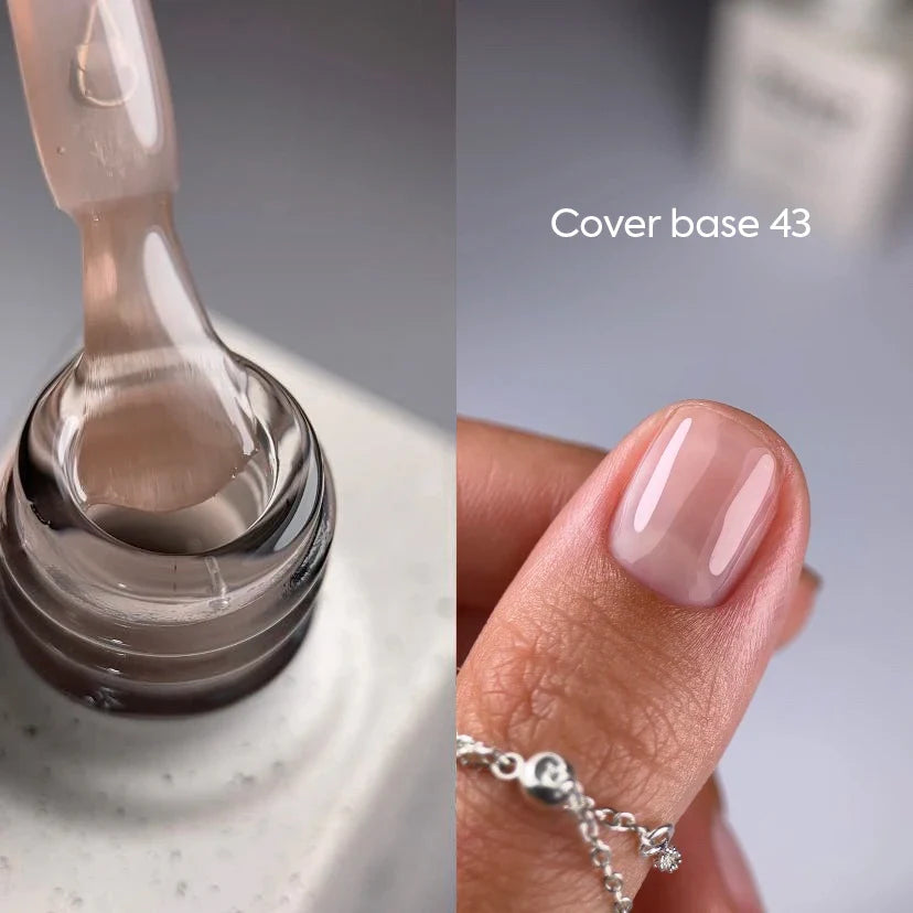 NAILSOFTHEDAY Cover base 43 light pigment — recubrimiento base beige translúcido ligeramente pigmentado para uñas, 10 ml