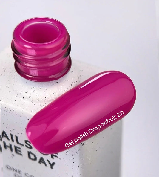 NAILSOFTHEDAY Esmalte en gel Dragonfruit-211, 10 ml — rosa púrpura superpuesto en una capa, 10 ml