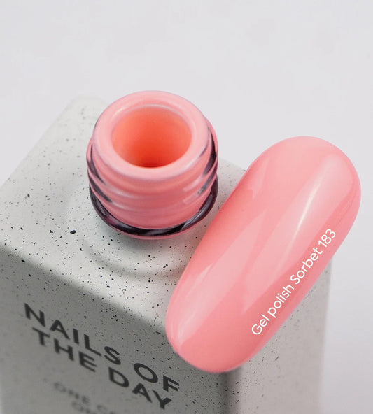 NAILSOFTHEDAY Esmalte en gel Sorbet: esmalte en gel suave color melocotón para cubrir uñas en una sola capa, 10 ml