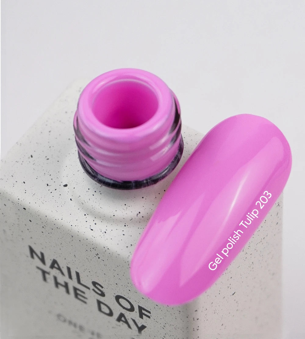 NAILSOFTHEDAY Esmalte en gel Tulip — esmalte de uñas en gel rosa frío que cubre una capa, 10 ml