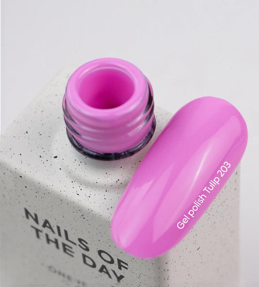 NAILSOFTHEDAY Esmalte en gel Tulip — esmalte de uñas en gel rosa frío que cubre una capa, 10 ml