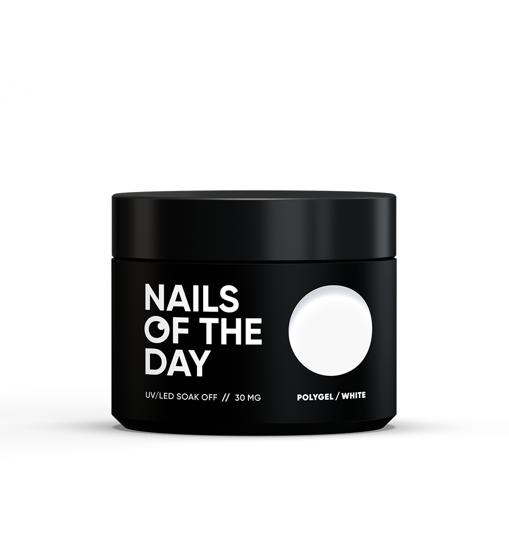 NAILSOFTHEDAY Polygel blanco: poligel blanco de grano fino, 30 g