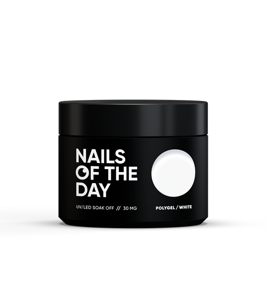 NAILSOFTHEDAY Polygel blanco: poligel blanco de grano fino, 30 g