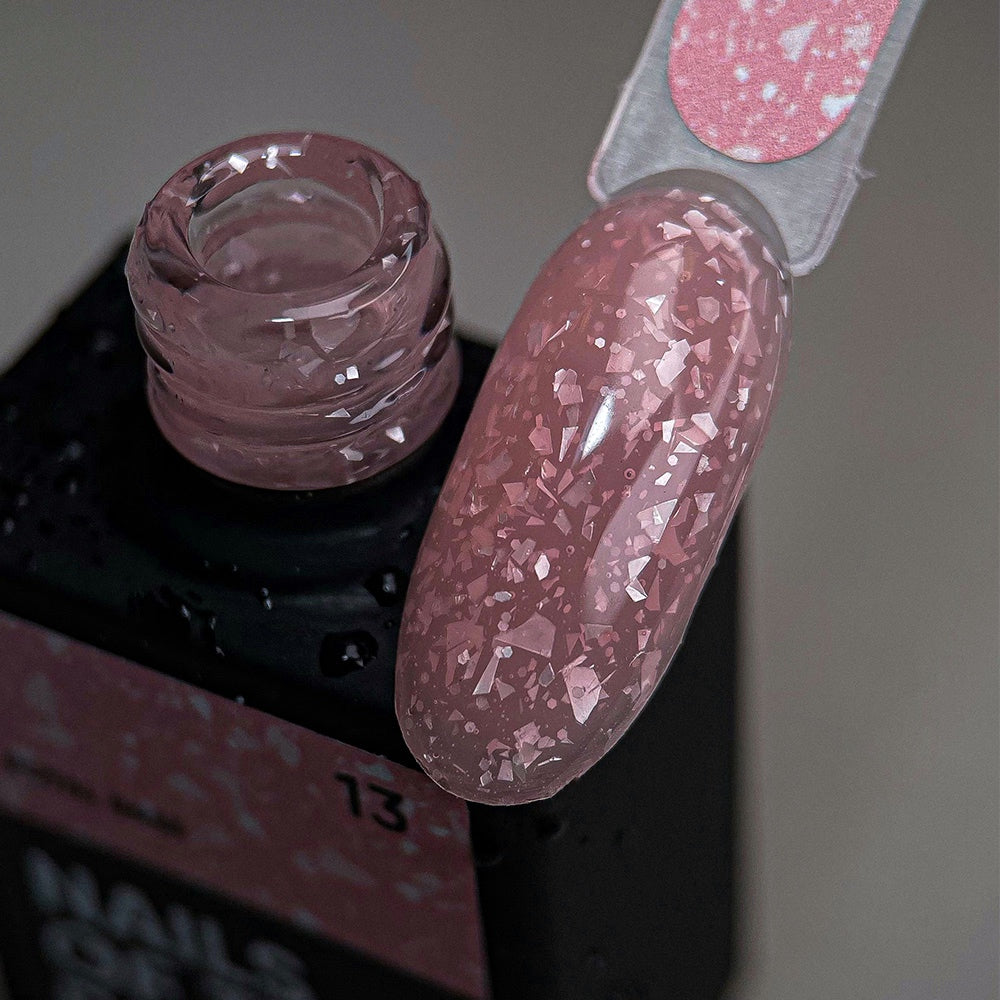 NAILSOFTHEDAY Potal base 13 – base rosa pálido con elegante potal blanco, 10 ml