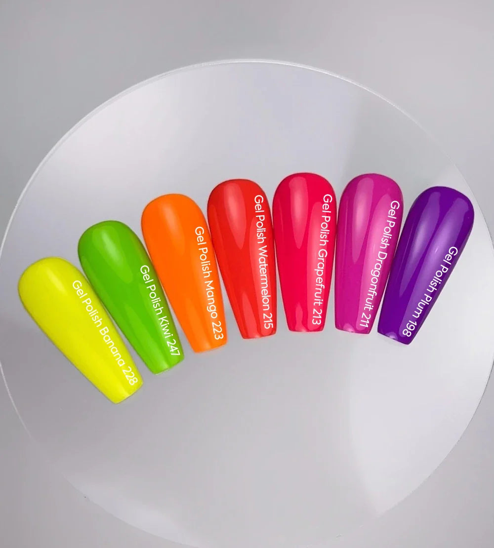 NAILSOFTHEDAY Esmalte en gel Mango-223 — esmalte en gel naranja neón superpuesto en una capa, 10 ml