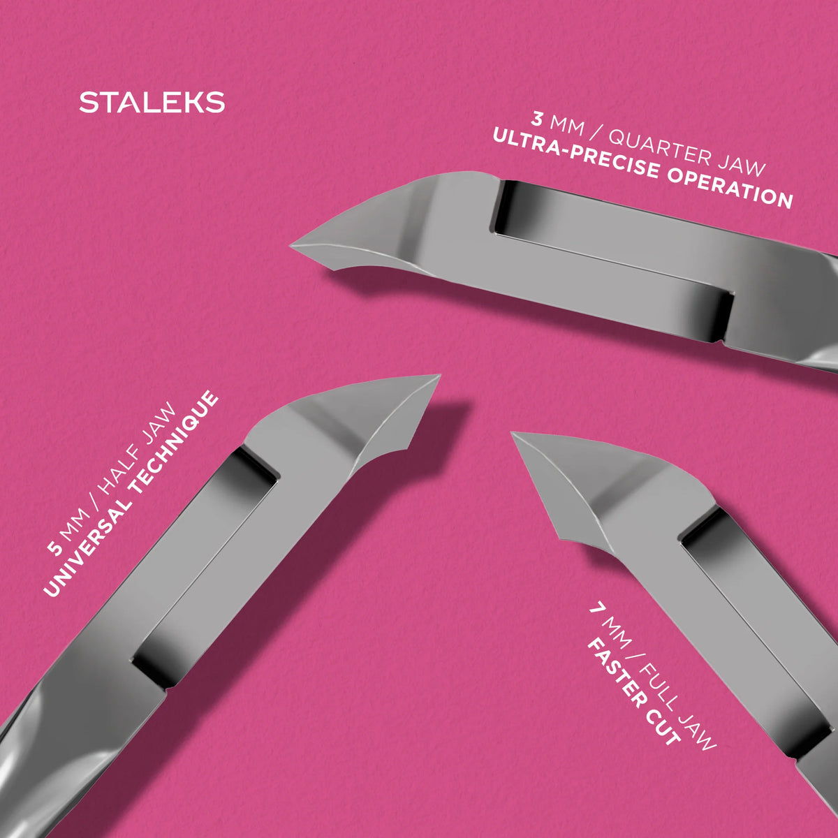 STALEKS EXPERT 92 Mini Alicates profesionales para cutículas, 3/5/7 mm