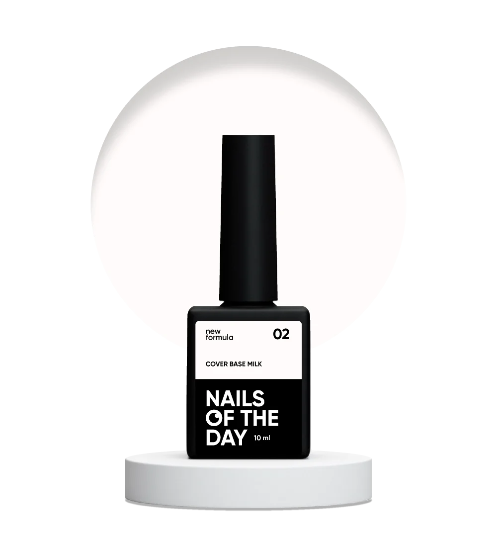 Nailsoftheday Base de cobertura NUEVO Fórmula leche 02 — recubrimiento base de camuflaje de leche para uñas, 10 ml