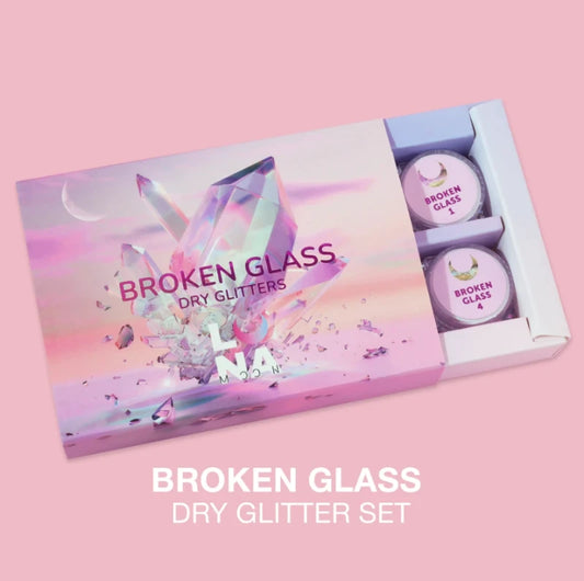 Lunamoon set of dry glitters for nails «Broken Glass» 6 pcs