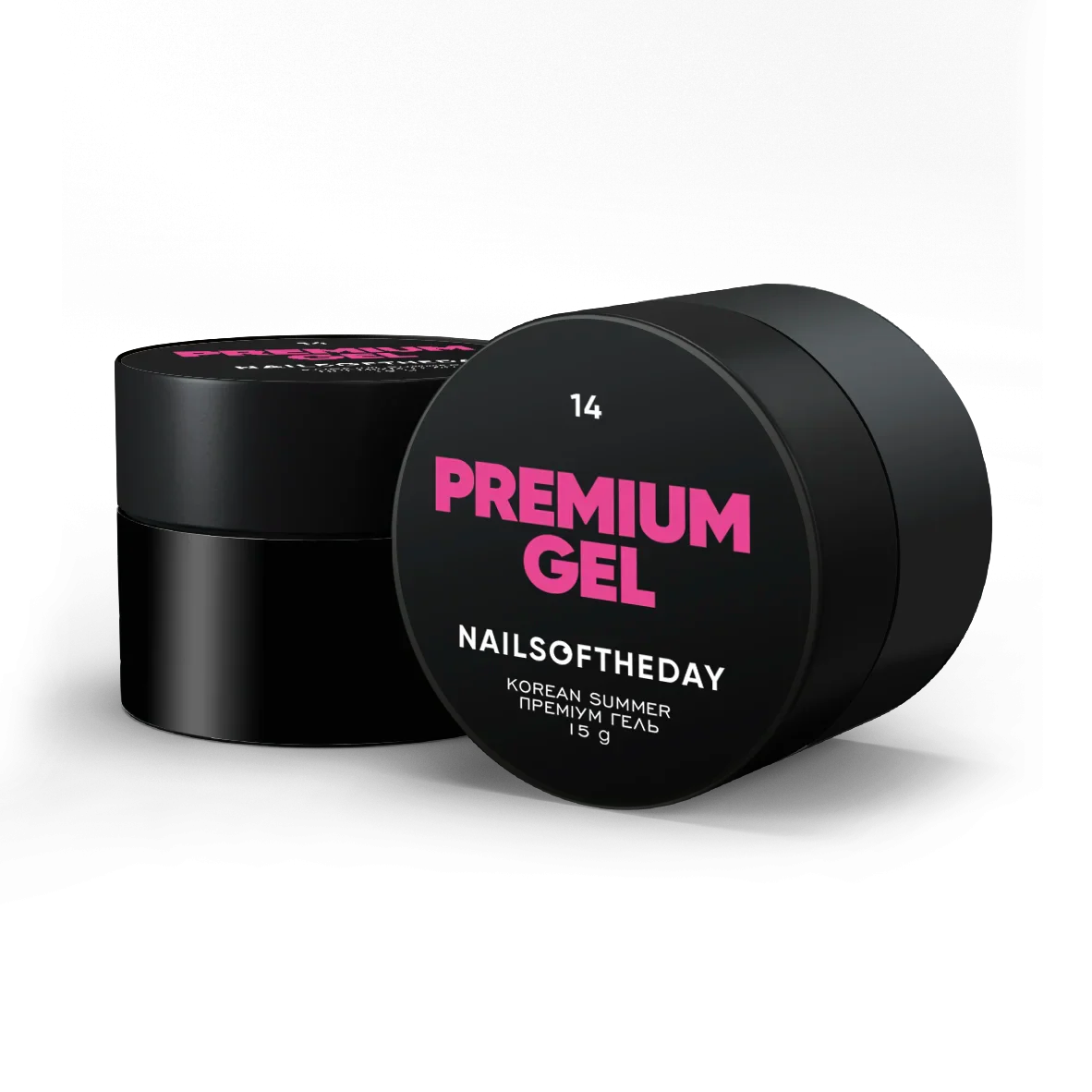 NAILSOFTHEDAY Premium gel 14 — gel de construcción rosa intenso, 15 ml