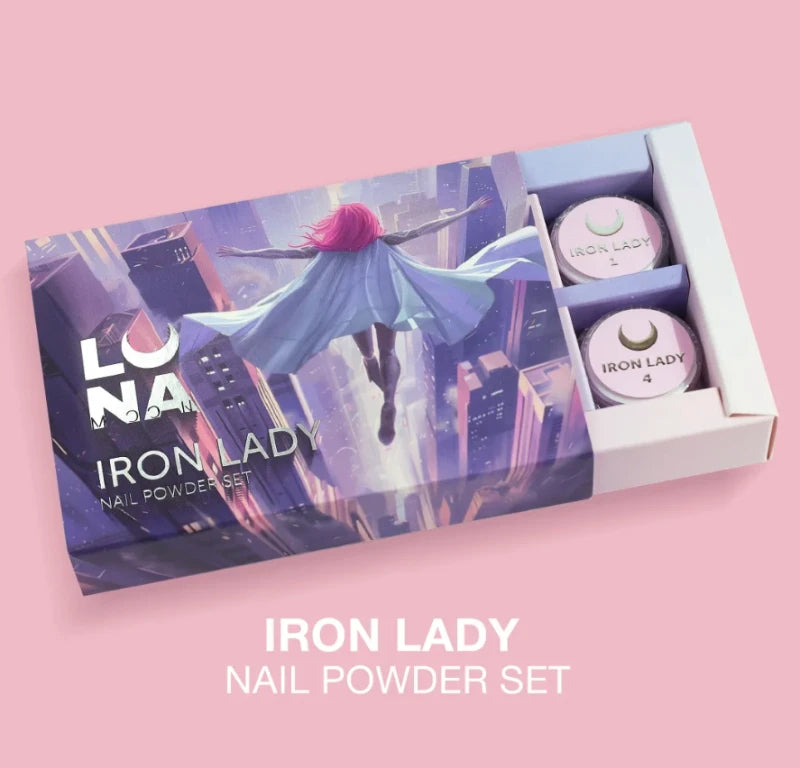 Lunamoon Iron Lady Nail Powder Set 6 pcs