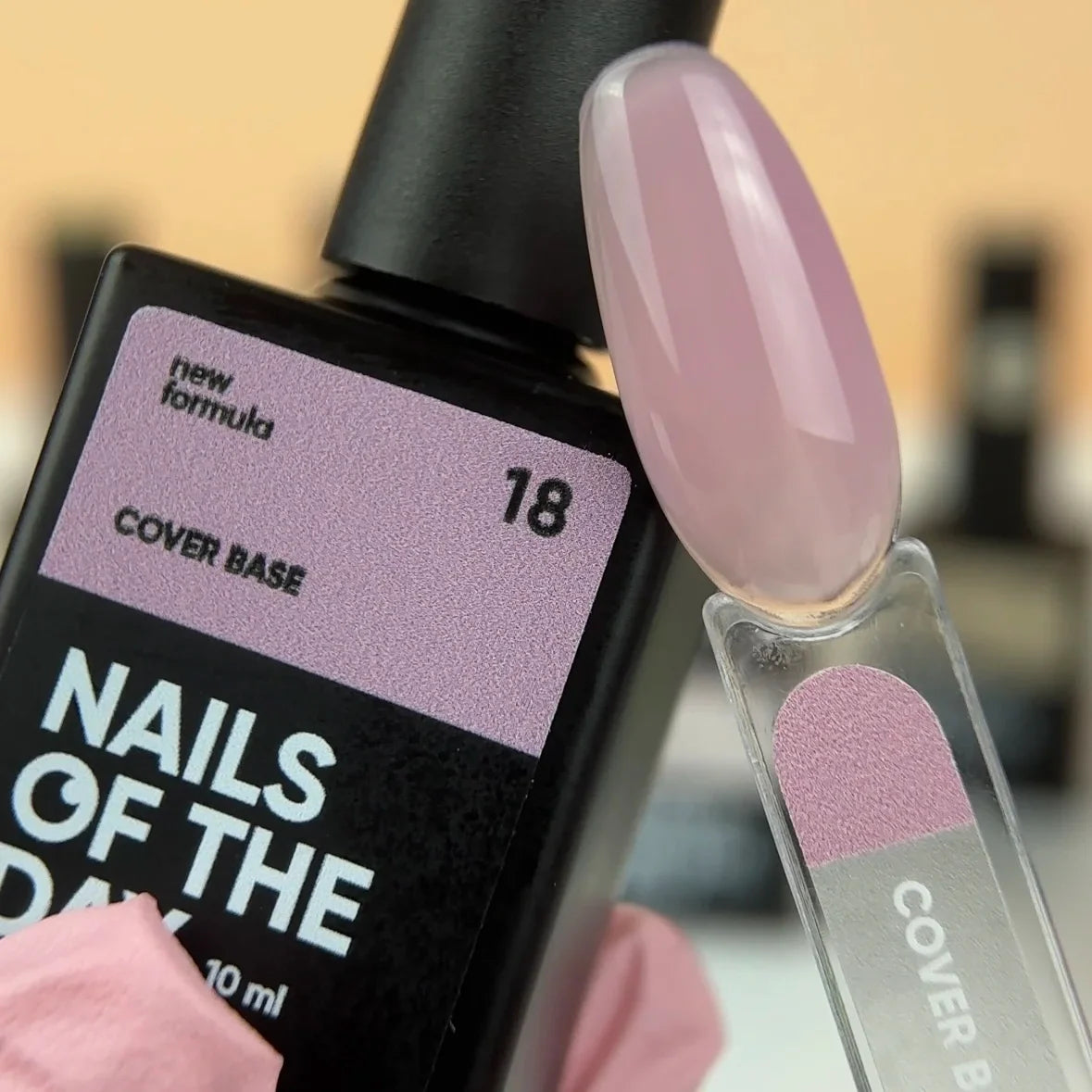 Nailsoftheday Base de cobertura NUEVA Fórmula 18 — capa base de camuflaje rosa para uñas, 10 ml