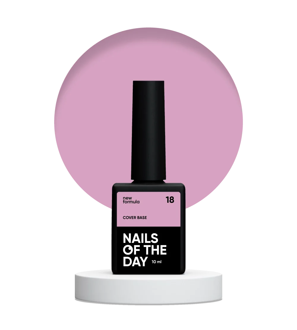Nailsoftheday Base de cobertura NUEVA Fórmula 18 — capa base de camuflaje rosa para uñas, 10 ml