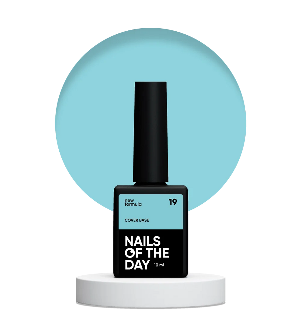 Nailsoftheday Cover base NEW Formula 19 - base camuflaje de color azul suave, 10 ml