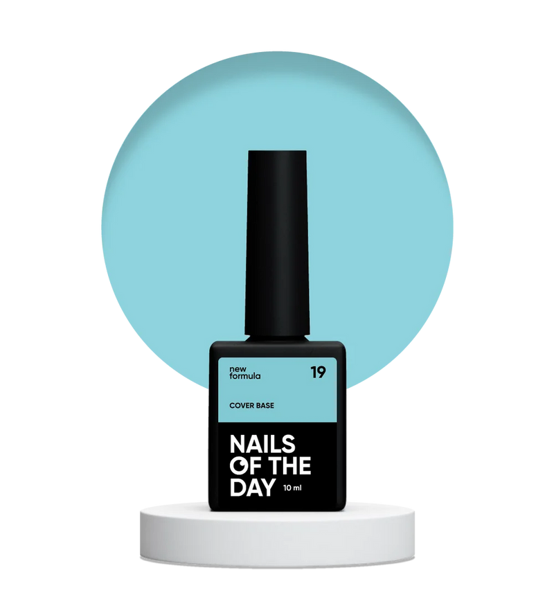 Nailsoftheday Cover base NEW Formula 19 - base camuflaje de color azul suave, 10 ml