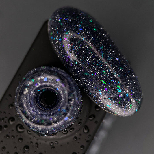 NAILSOFTHENIGHT Base reflectante 02 - base reflectante de camuflaje con brillo (destellos azules y celestes), 10 ml