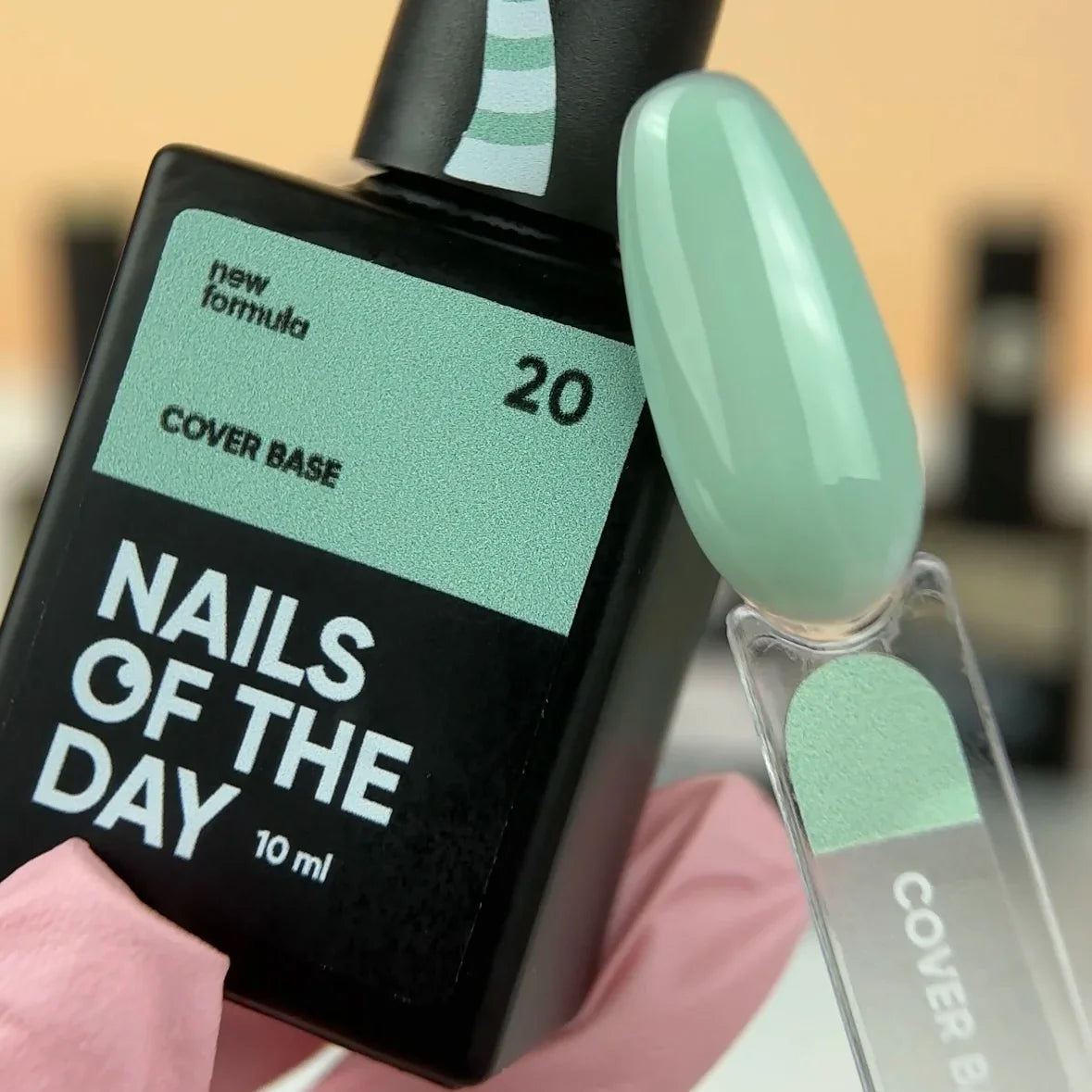 Nailsoftheday Base de cobertura NUEVA Fórmula 20 — capa base de camuflaje menta para uñas, 10 ml