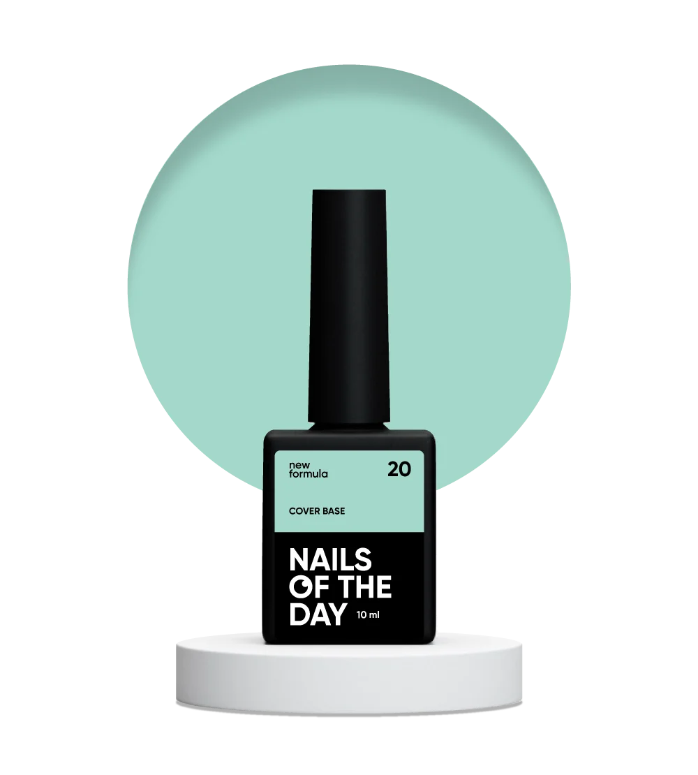 Nailsoftheday Base de cobertura NUEVA Fórmula 20 — capa base de camuflaje menta para uñas, 10 ml