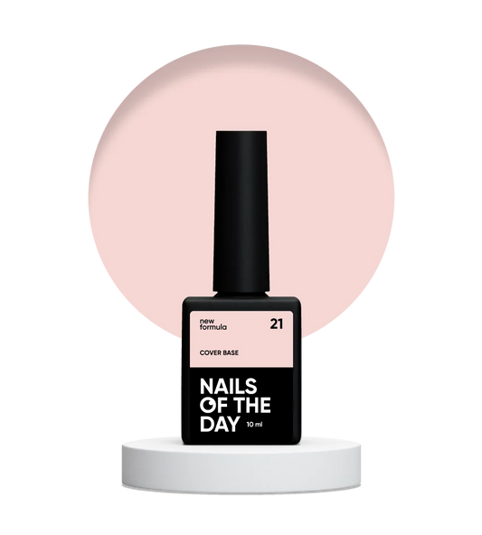 Nailsoftheday Base de cobertura NUEVA Fórmula 21: capa base delicada de camuflaje de albaricoque para uñas, 10 ml