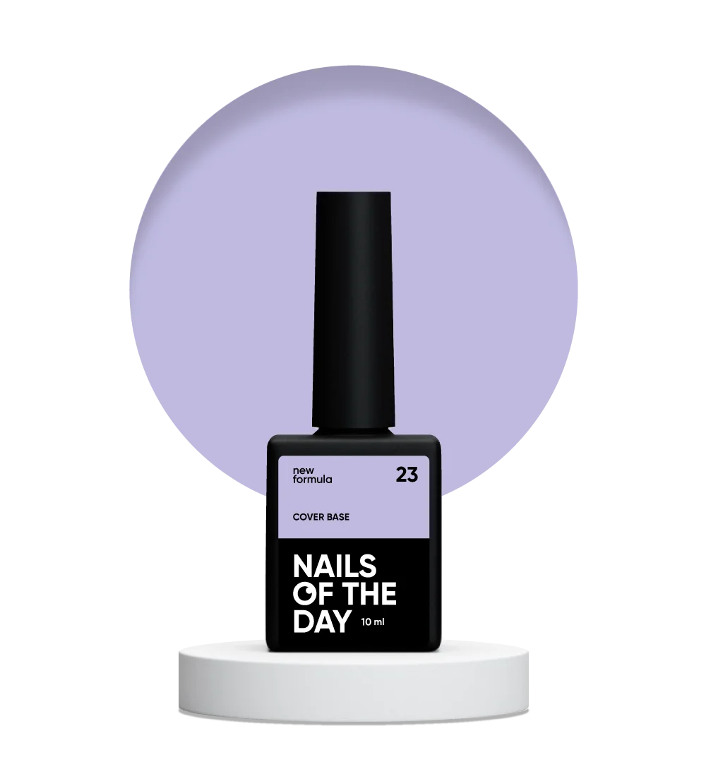 Nailsoftheday Base de cobertura NUEVA Fórmula 23 — capa base de camuflaje violeta para uñas, 10 ml