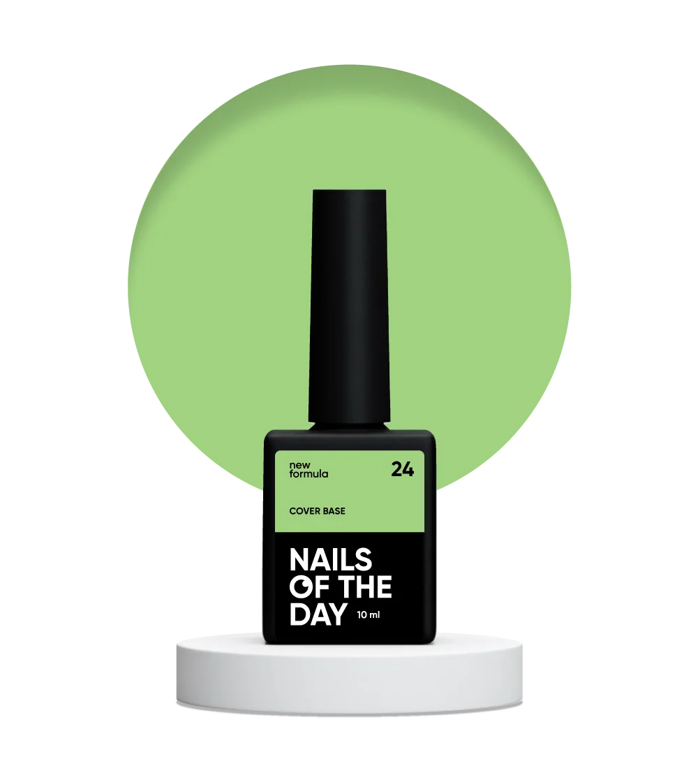 Nailsoftheday Base de cobertura NUEVA Fórmula 24 — capa base de camuflaje verde para uñas, 10 ml
