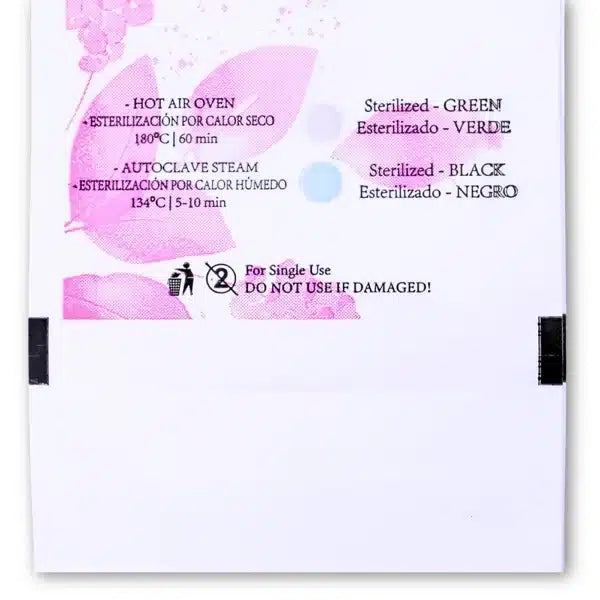 Bolsas de Esterilización 75×150, Rosa Combinadas – Transparentes. Doble Indicador, 100 uds.