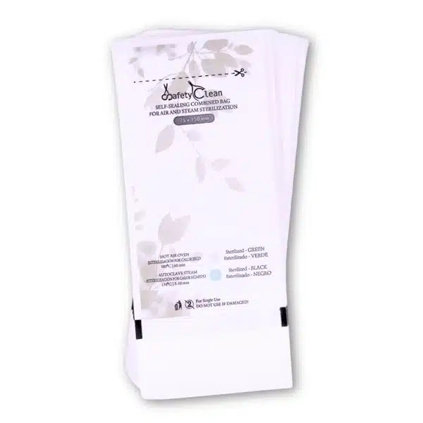 Bolsas de Esterilización 75×150, Beige Combinadas – Transparentes. Doble Indicador, 100 uds.