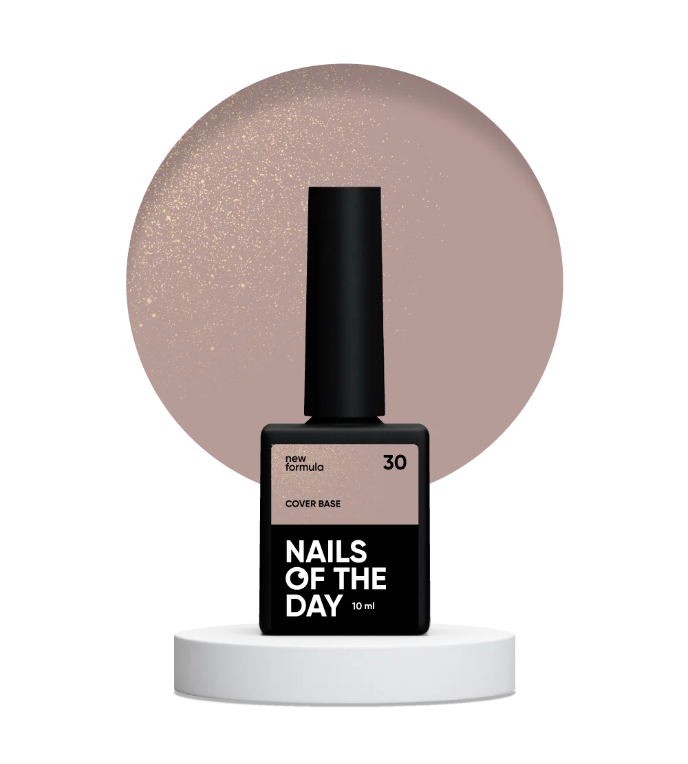 Nailsoftheday Base de cobertura NUEVA Fórmula 30: nude natural con brillo dorado, nude cálido con tinte dorado, capa base de camuflaje para uñas, 10 ml