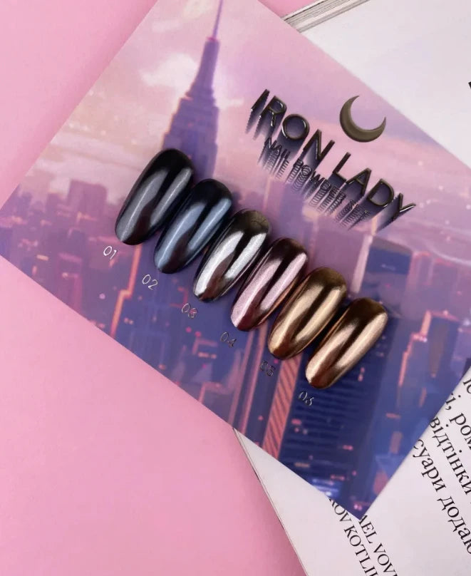 Lunamoon Iron Lady Nail Powder Set 6 pcs