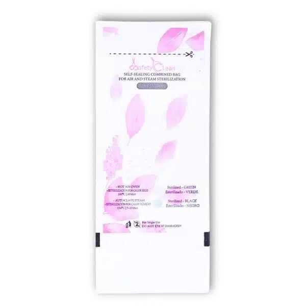 Bolsas de Esterilización 75×150, Rosa Combinadas – Transparentes. Doble Indicador, 100 uds.