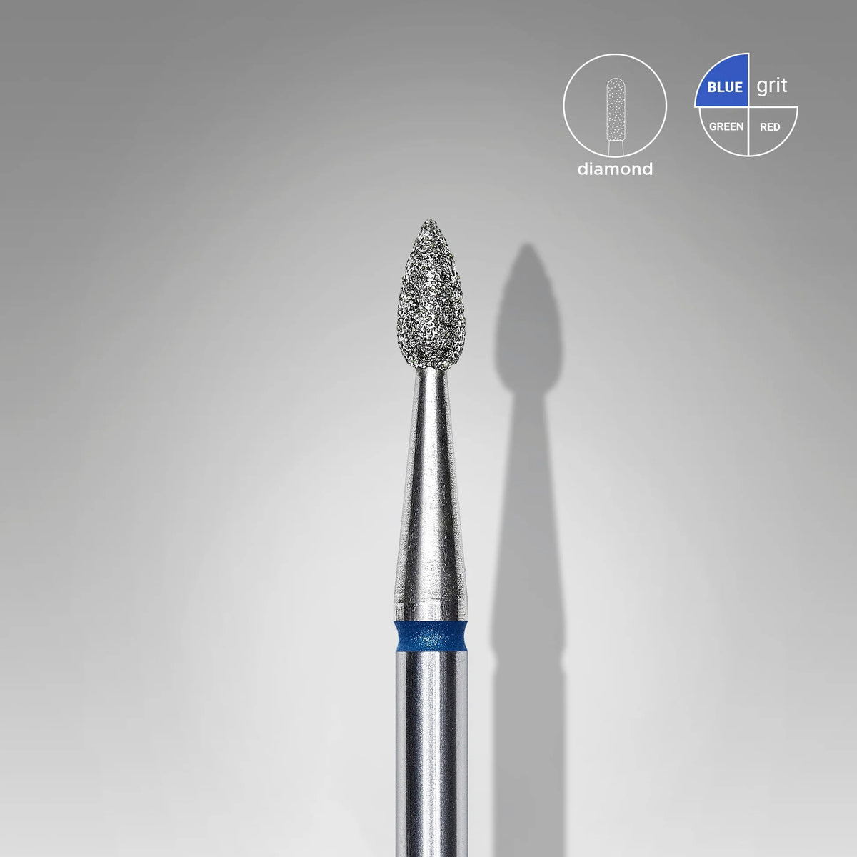 STALEKS EXPERT Fresa diamantada tipo de gota roja/azul: diámetro 2,3 mm, parte de trabajo 5 mm