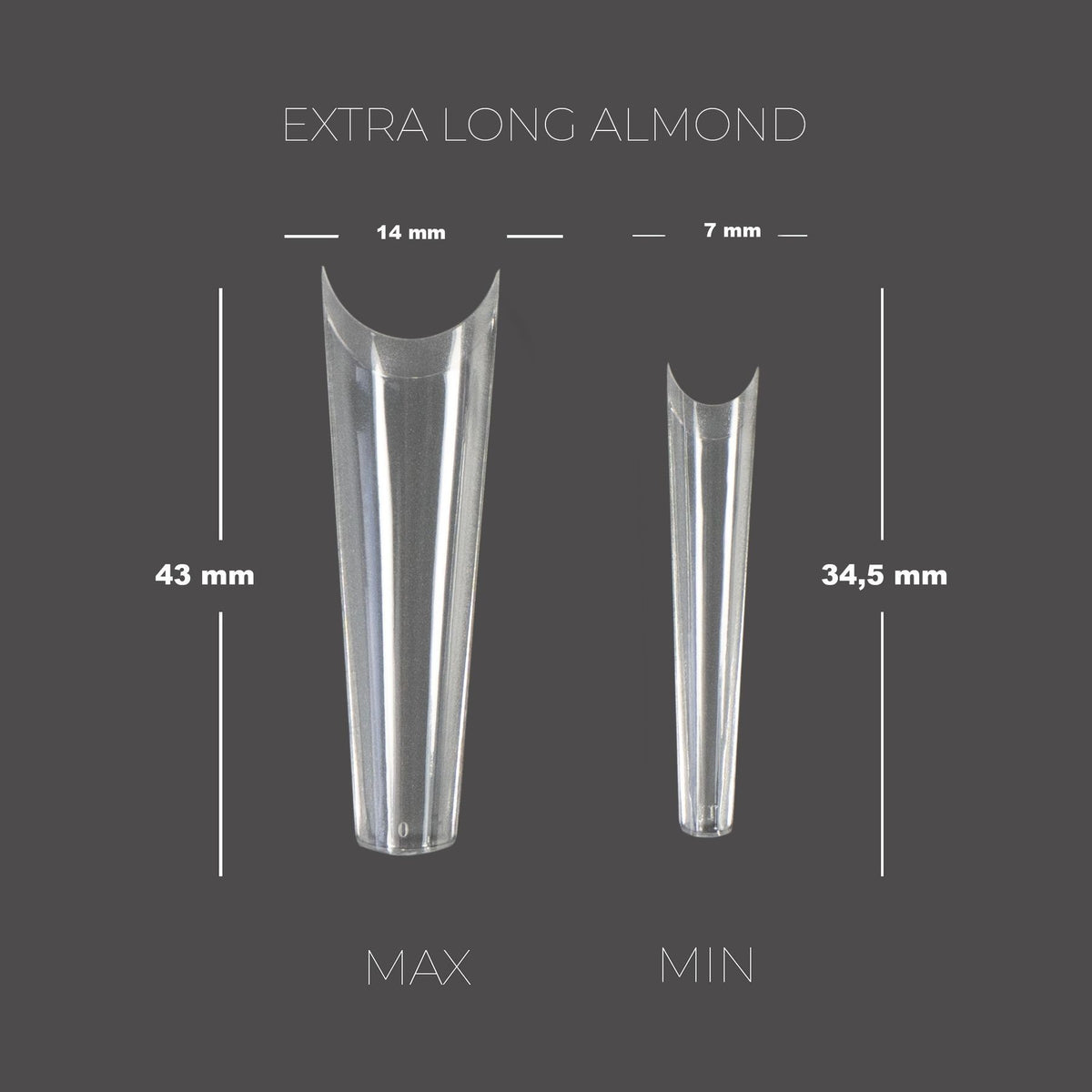 TOUCH Tips de gel suave para uñas, 240 unidades, forma almendrada extralarga