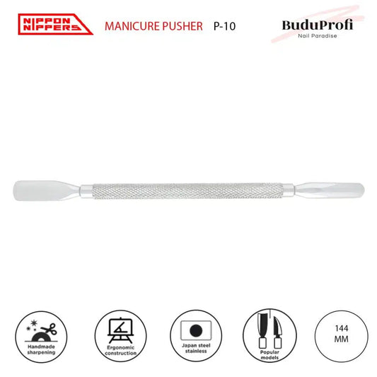 Nippon Nippers Empujador de Cutícula, Dos espátulas, P-10
