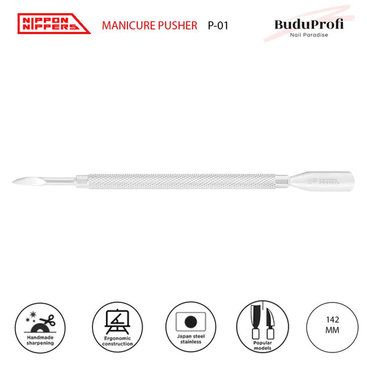 Nippon Nippers Empujador de Cutícula, Espátula y Pica P-01