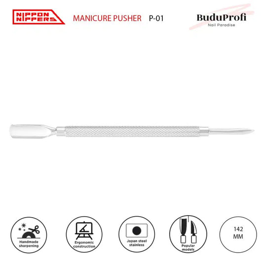 Nippon Nippers Empujador de Cutícula, Espátula y Pica P-01