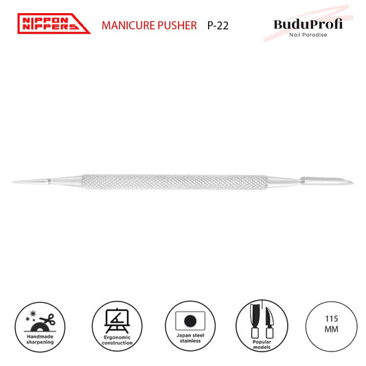 Nippon Nippers Empujador de Cutícula, Espátula y Hacha, P-22