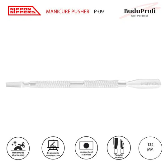 Nippon Nippers Empujador de Cutícula, Espátula Ancha y Plana, P-09