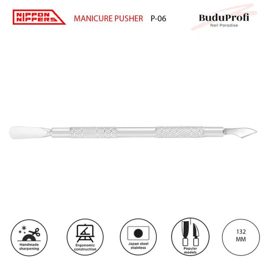 Nippon Nippers Empujador de Cutícula, Espátula y Hacha, P-06